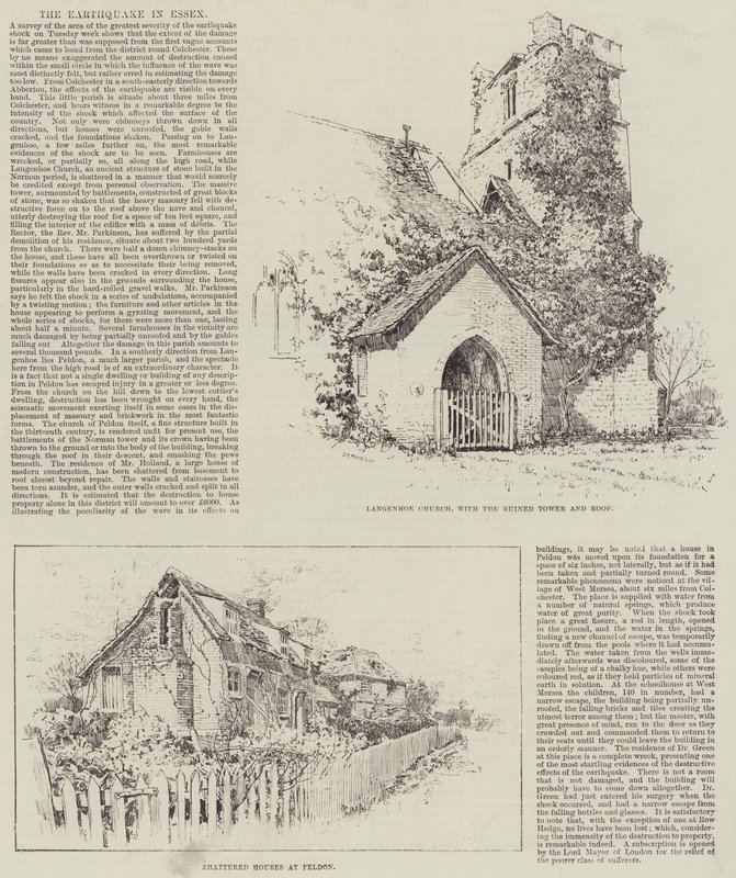 O terremoto em Essex (litho) de English School