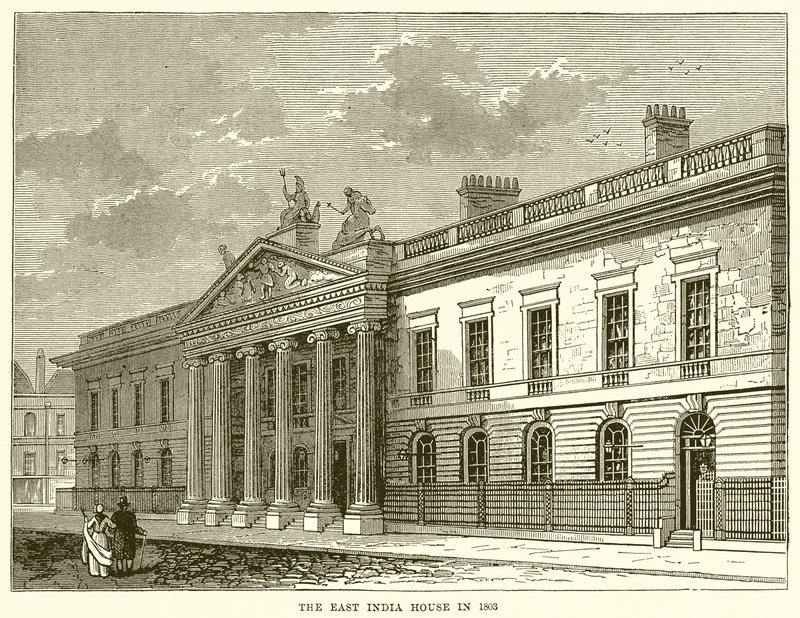 A Casa da Índia Oriental em 1803 de English School