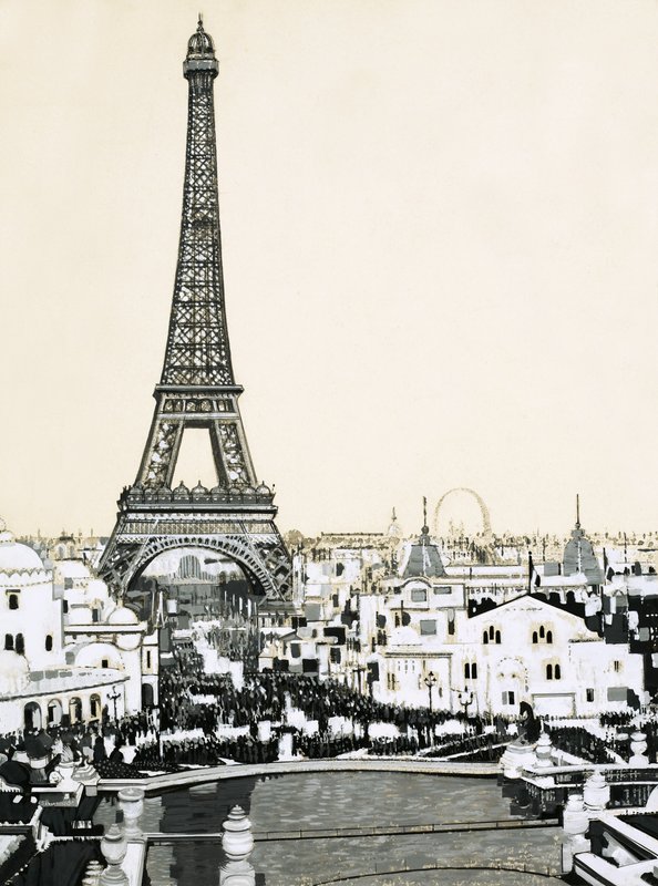 A Torre Eiffel domina o horizonte de Paris de English School
