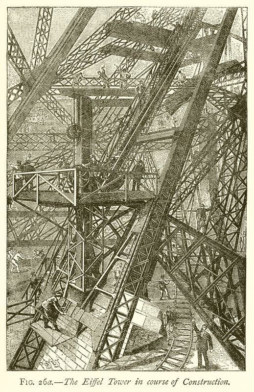 A torre eiffel em curso de construção de English School