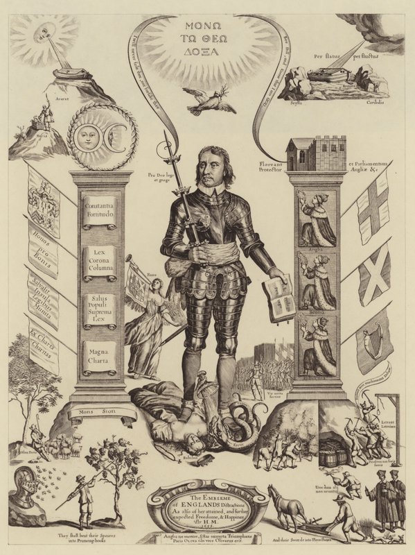 O Emblema das Distrações da Inglaterra (litho) de English School