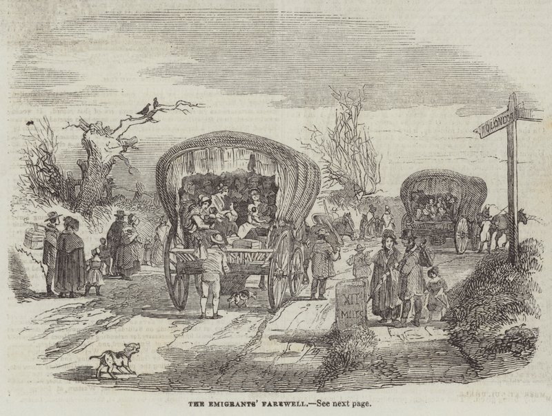 A despedida dos emigrantes (gravura) de English School