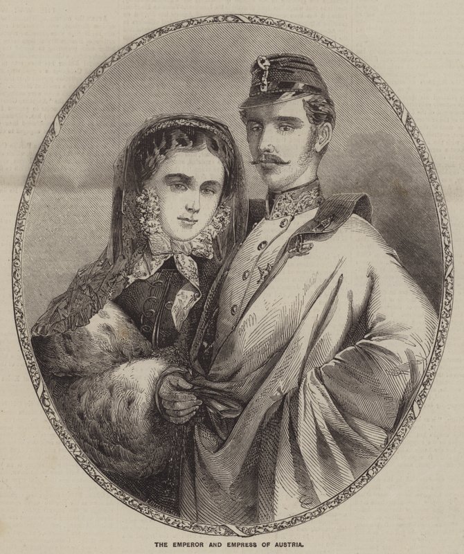 O Imperador e Imperatriz da Áustria (gravura) de English School
