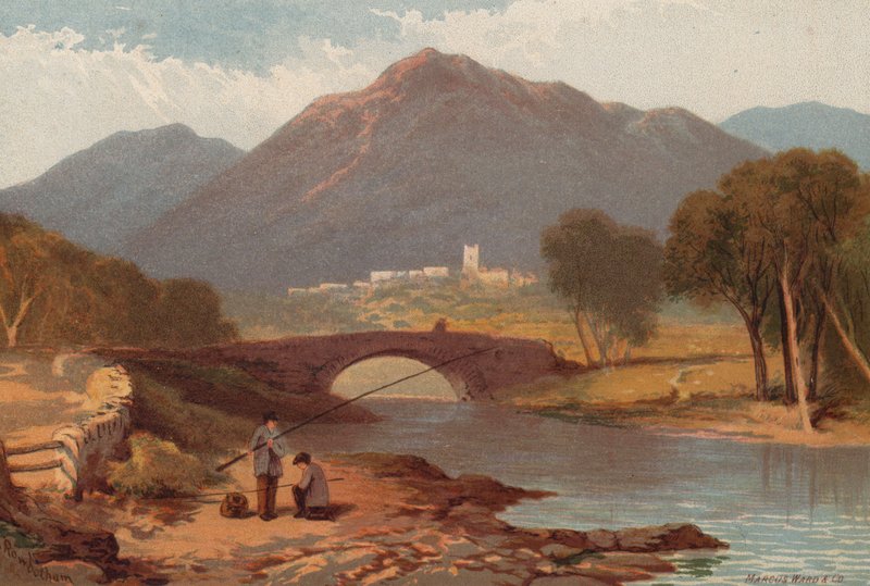 The English Lakes, Ambleside (cor litho) de English School