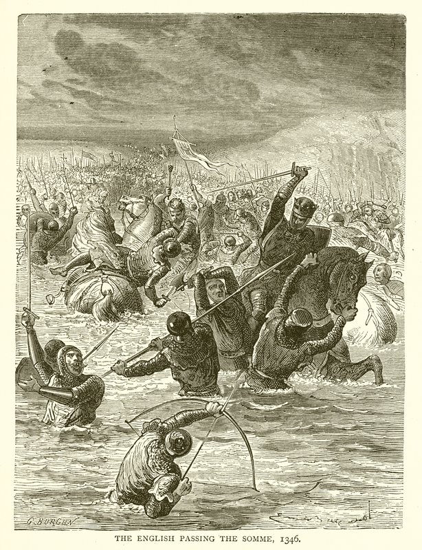 Os ingleses passando pelo Somme, 1346 de English School