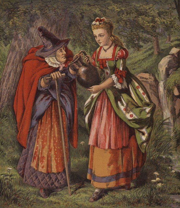 A Fada Na Fonte, Ou As Duas Raparigas (cor litho) de English School