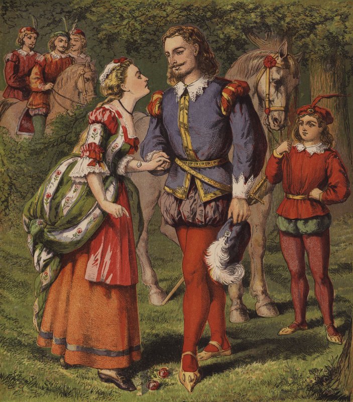 A Fada Na Fonte, Ou As Duas Raparigas (cor litho) de English School