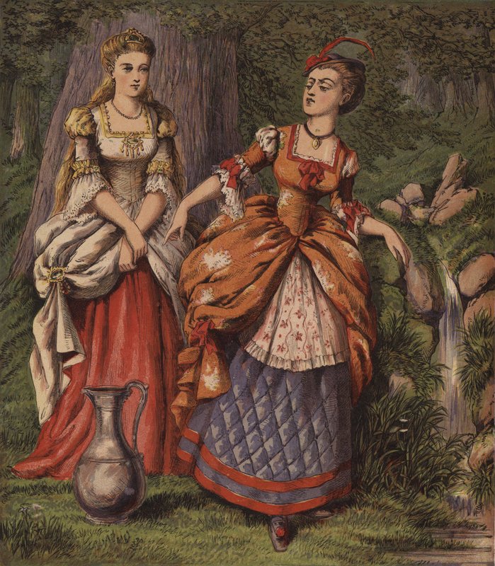 A Fada Na Fonte, Ou As Duas Raparigas (cor litho) de English School