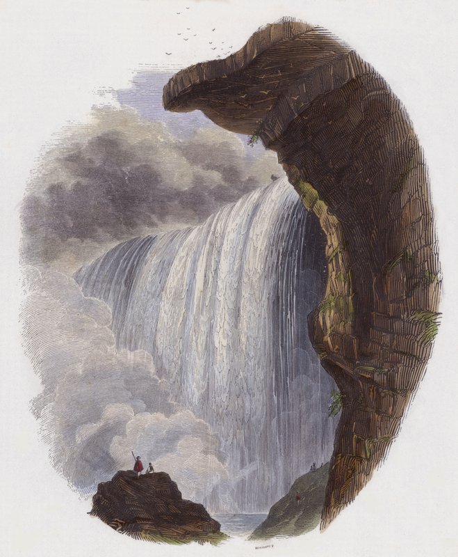 The Falls of Niagara (gravura colorida) de English School
