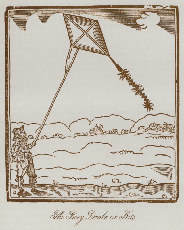 O Fiery Drake ou Kite (litho) de English School