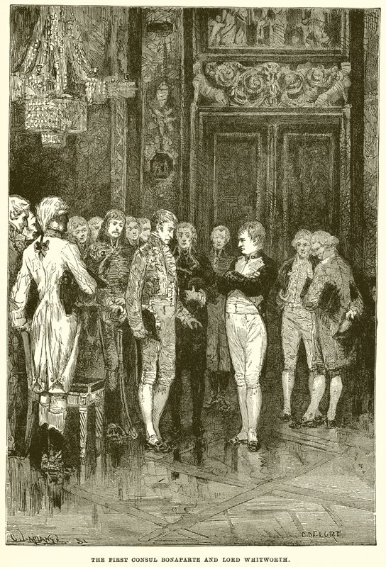 O primeiro cônsul Bonaparte e lorde Whitworth de English School