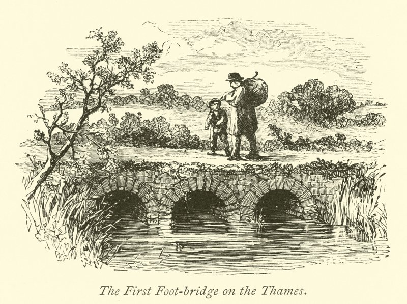O primeiro pé-ponte sobre o Tamisa de English School