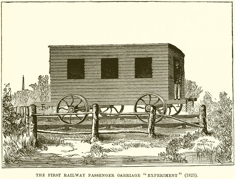 O primeiro experimento de transporte de passageiros ferroviários (1825) de English School