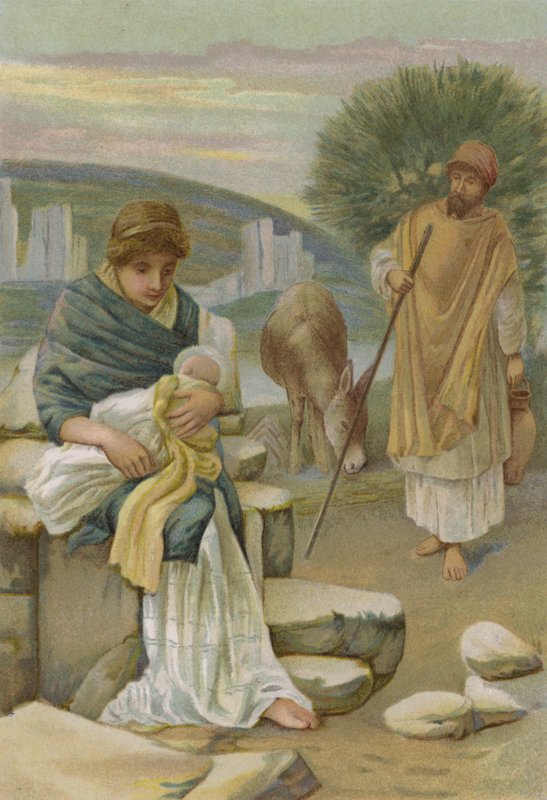 A fuga para o Egipto (cromolitografia) de English School