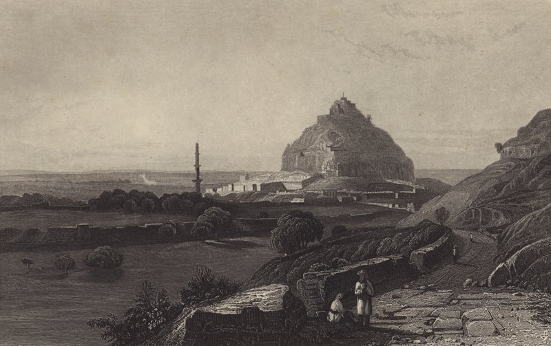 A fortaleza de Daulatabad no Decão (gravura) de English School