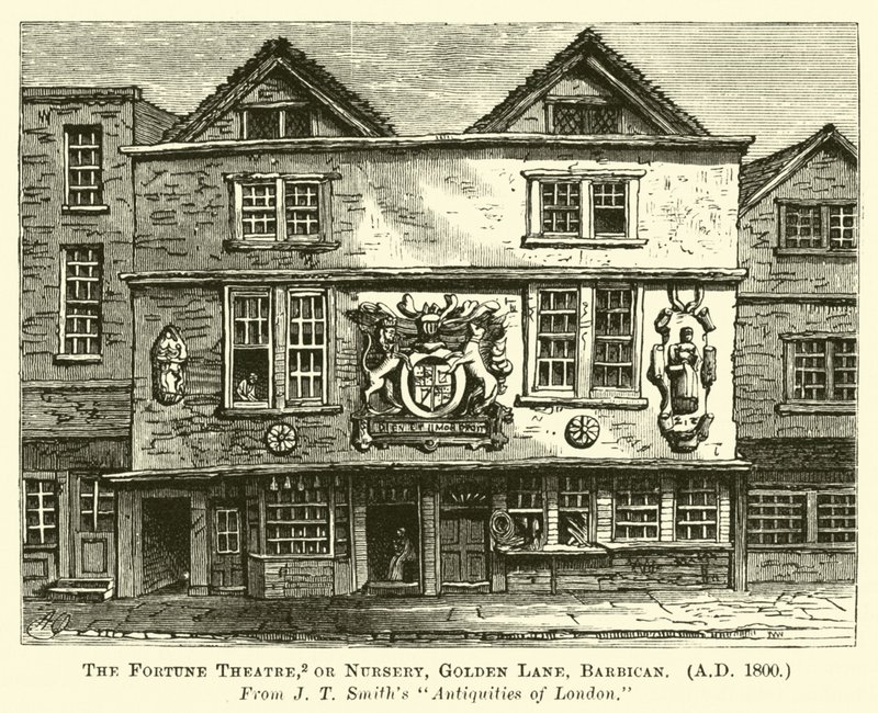O Teatro Fortune, ou Berçário, Golden Lane, Barbican, AD 1800 de English School