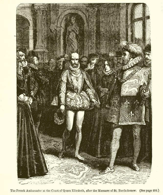 O embaixador francês no Tribunal da Rainha Elizabeth, após o massacre de São Bartolomeu de English School