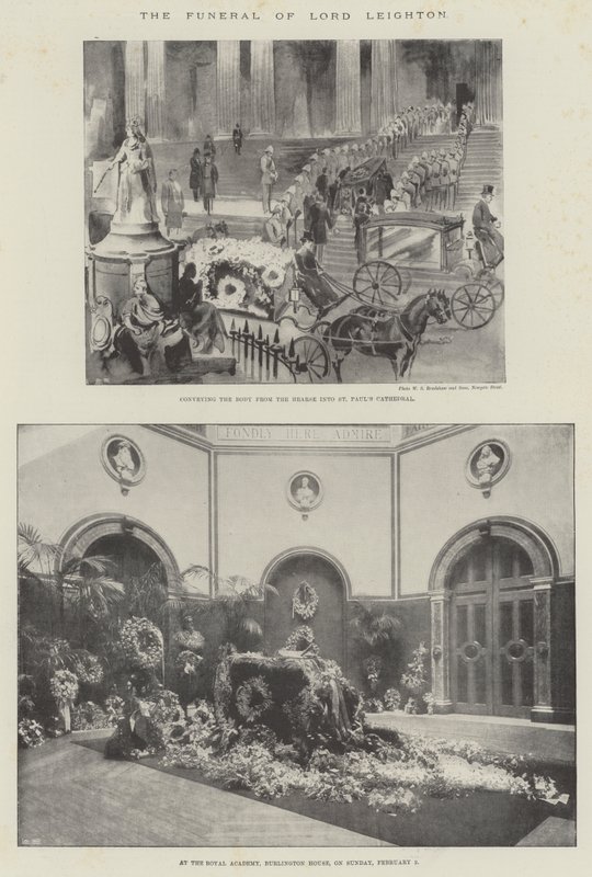 O Funeral do Senhor Leighton (litho) de English School