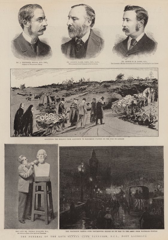 O Funeral do Alfred Lord Tennyson, DCL, Poeta Laureado (gravura) de English School