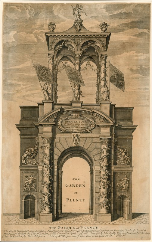 O Jardim da Abundância; Arco triunfal, erigido, em, rua frota, perto, Whitefriars, londres de English School