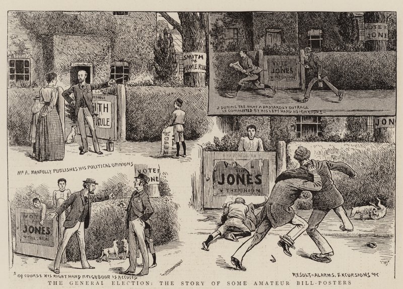 A Eleição Geral, a História de alguns Posters Amadores de Bilhetes (gravura) de English School