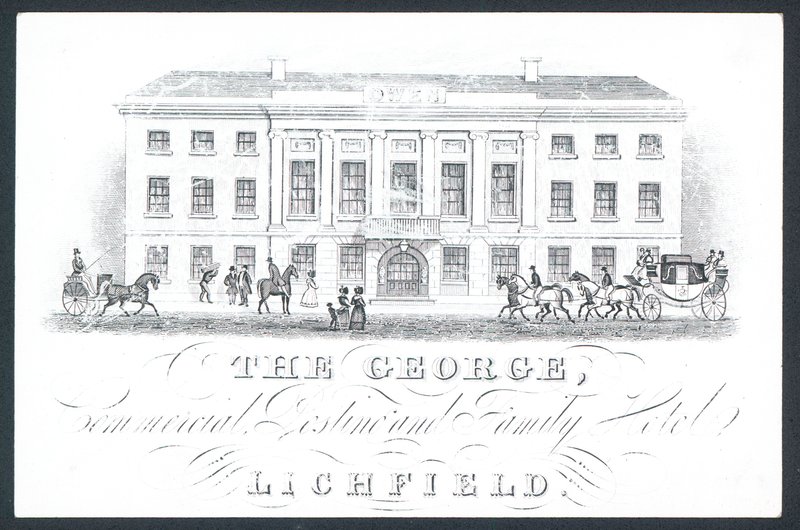 O George, hotel comercial e familiar, cartão de comércio de English School