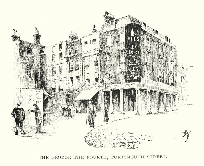 The George the Fourth, Portsmouth Street (litho) de English School