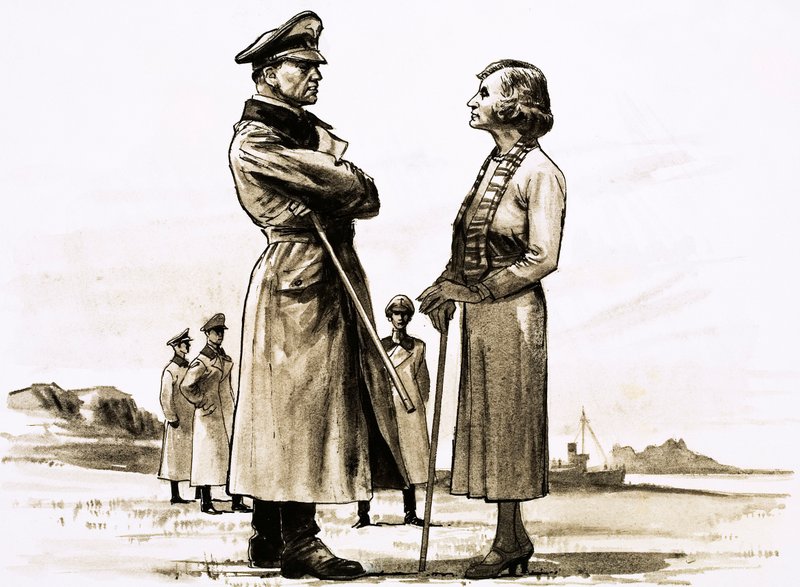 O alemão que ocupa as Ilhas do Canal encontrou um adversário formidável na Dame de Sark de English School