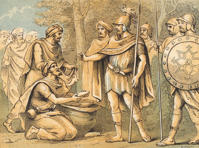 Os Gideonitas (gravura colorida) de English School