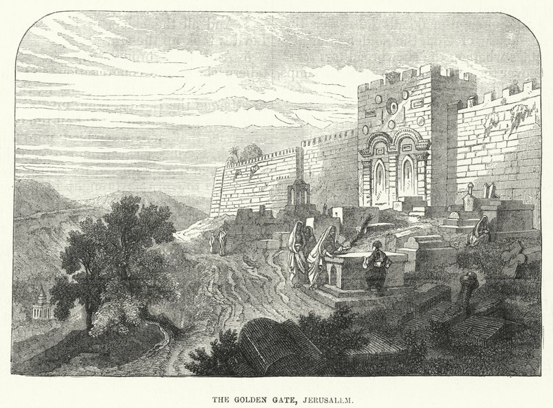 A Porta Dourada, Jerusalém (gravura) de English School