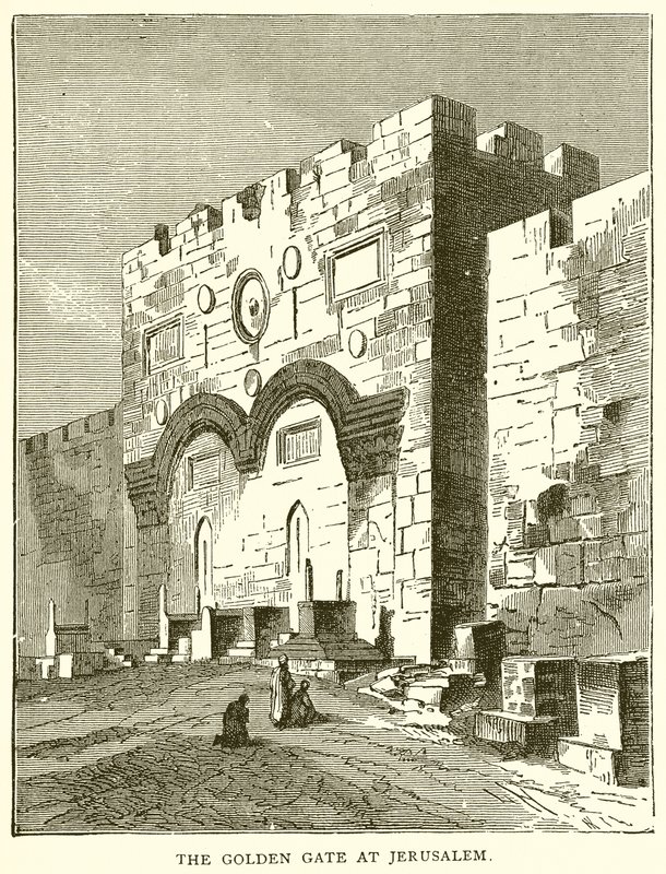 O portão dourado em Jerusalém de English School