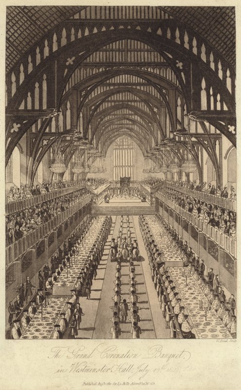 O grande banquete de coroação em Westminster Hall de English School