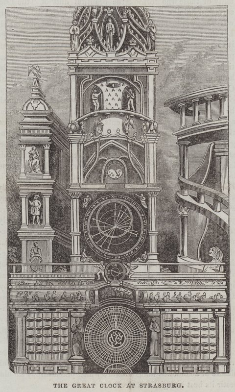 O Grande Relógio em Estrasburgo (gravura) de English School