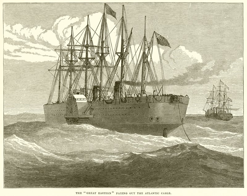 O Great Eastern pagando o cabo do Atlântico de English School