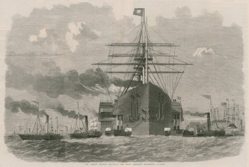 O Great Eastern arredondando o ponto oposto a Blackwall de English School