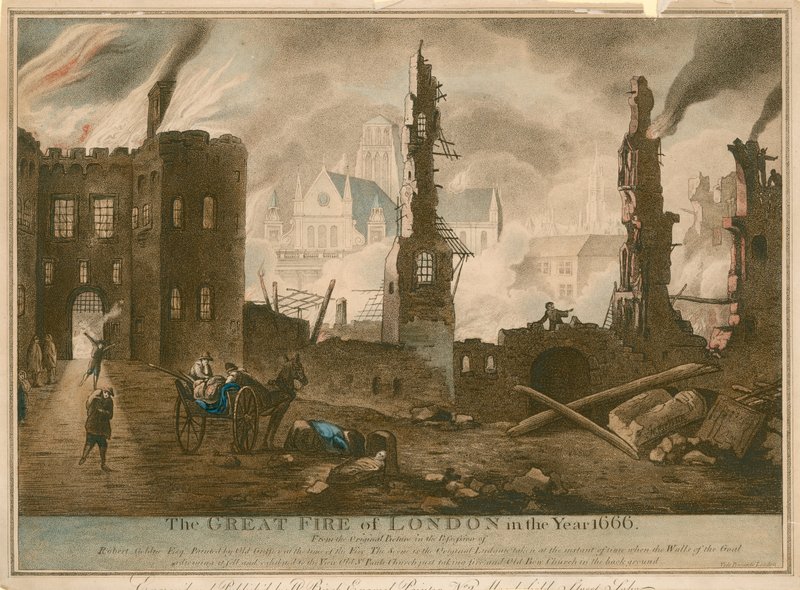 O Grande Incêndio de Londres no ano de 1666 de English School