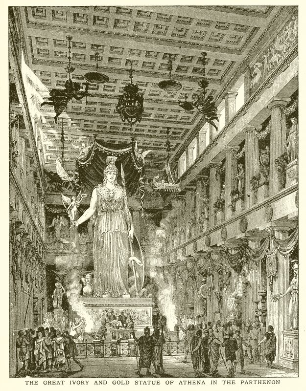 O Grande Marfim e a Estátua de Ouro de Atena no Partenon de English School