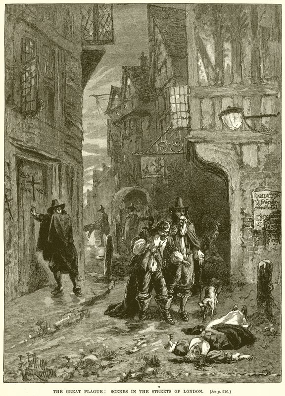 A grande peste: cenas nas ruas de Londres de English School