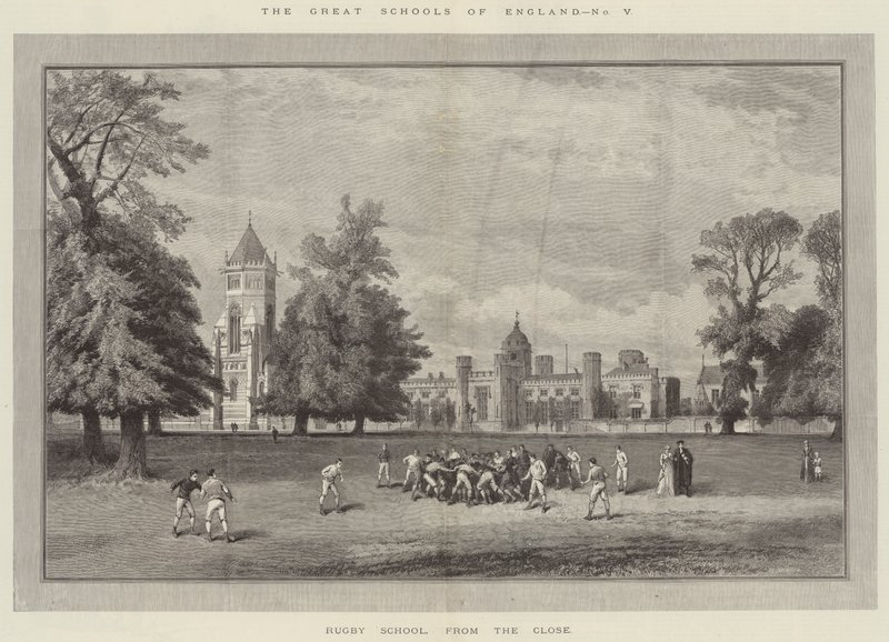 The Great Schools of England, Rugby School, from the Close (gravura) de English School