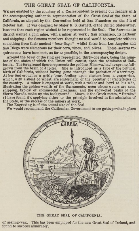O Grande Selo da Califórnia (gravura) de English School