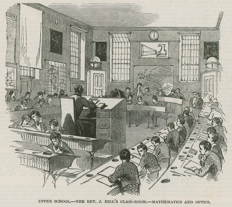 As Escolas do Royal Hospital de Greenwich; Escola Superior: A sala de aula do Reverendo J Hills de English School