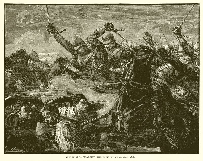 Os guardas cobrando as armas em Kassassin, 1882 de English School