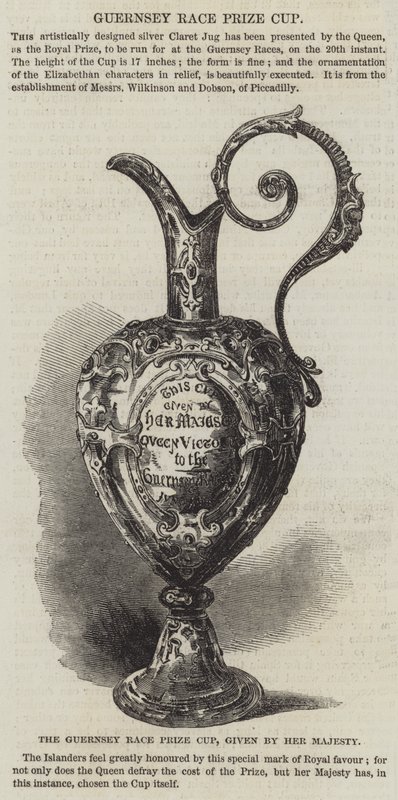 A Taça Guernsey Race Prize, dada por Sua Majestade (gravura) de English School