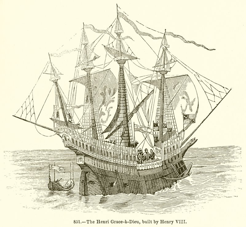 O Henri Grace-a-Dieu, construído por Henrique VIII de English School