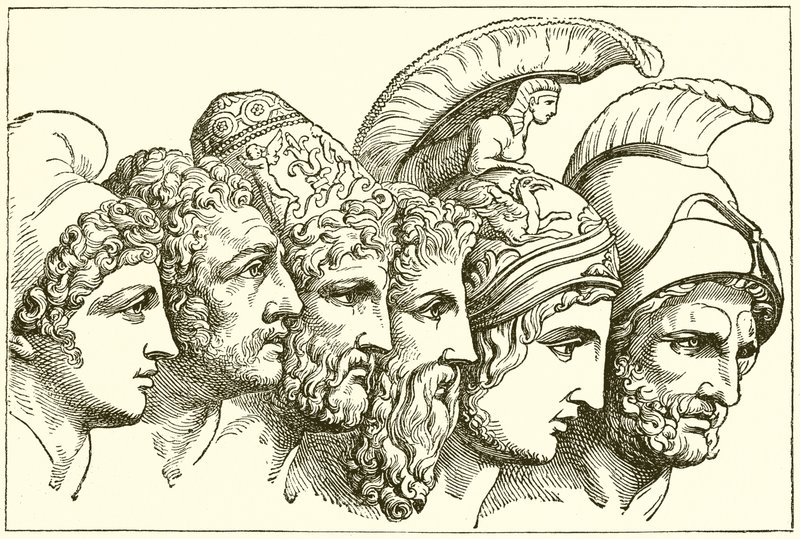 Os heróis da guerra de Trojan de English School