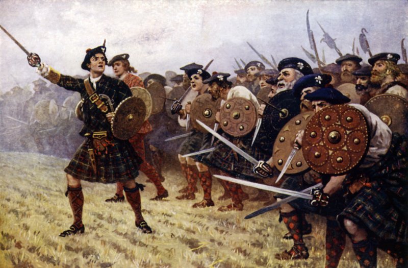 Os Highlanders na batalha de Prestonpans de English School
