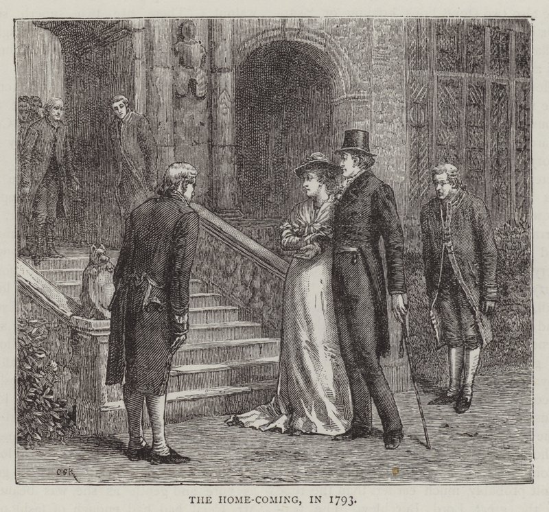 A Home-Coming, em 1793 (gravura) de English School
