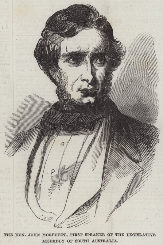 O Honorável John Morphett, Primeiro Presidente da Assembleia Legislativa da Austrália do Sul (gravura) de English School
