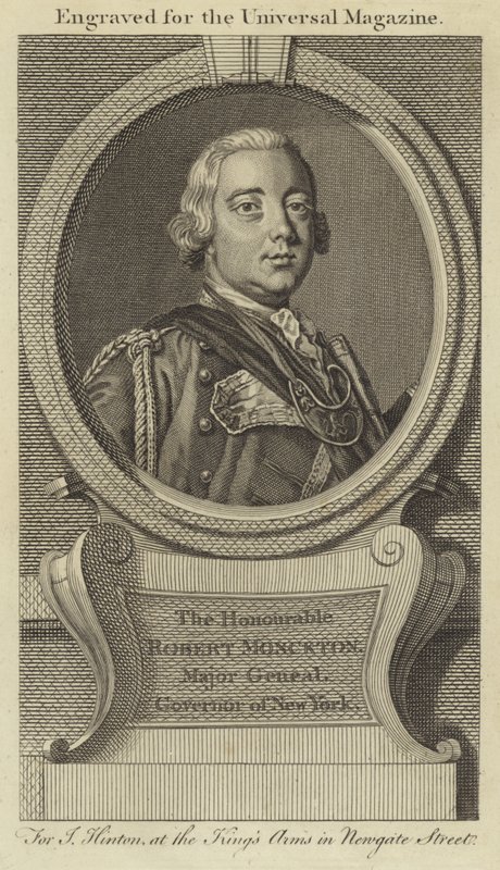 O honorável Robert Monckton, Major General, governador de Nova York de English School