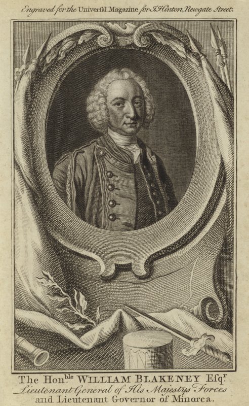 O Honorável William Blakeney Esquire, Tenente General de Sua Majestade Forças e Governador de Minorca de English School